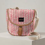 Mongoose Pom Pom Bag in Fishbone Red-Natural