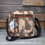 Mongoose Passport Cross Body Bag in Leopard Charcoal-Natural