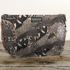 Mongoose Makeup Bag in Koru Charcoal-Natural