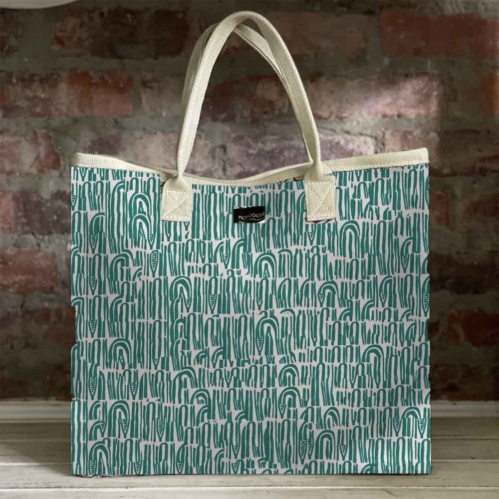 Mongoose Carry Beach Bag in Seeds Green-Natural