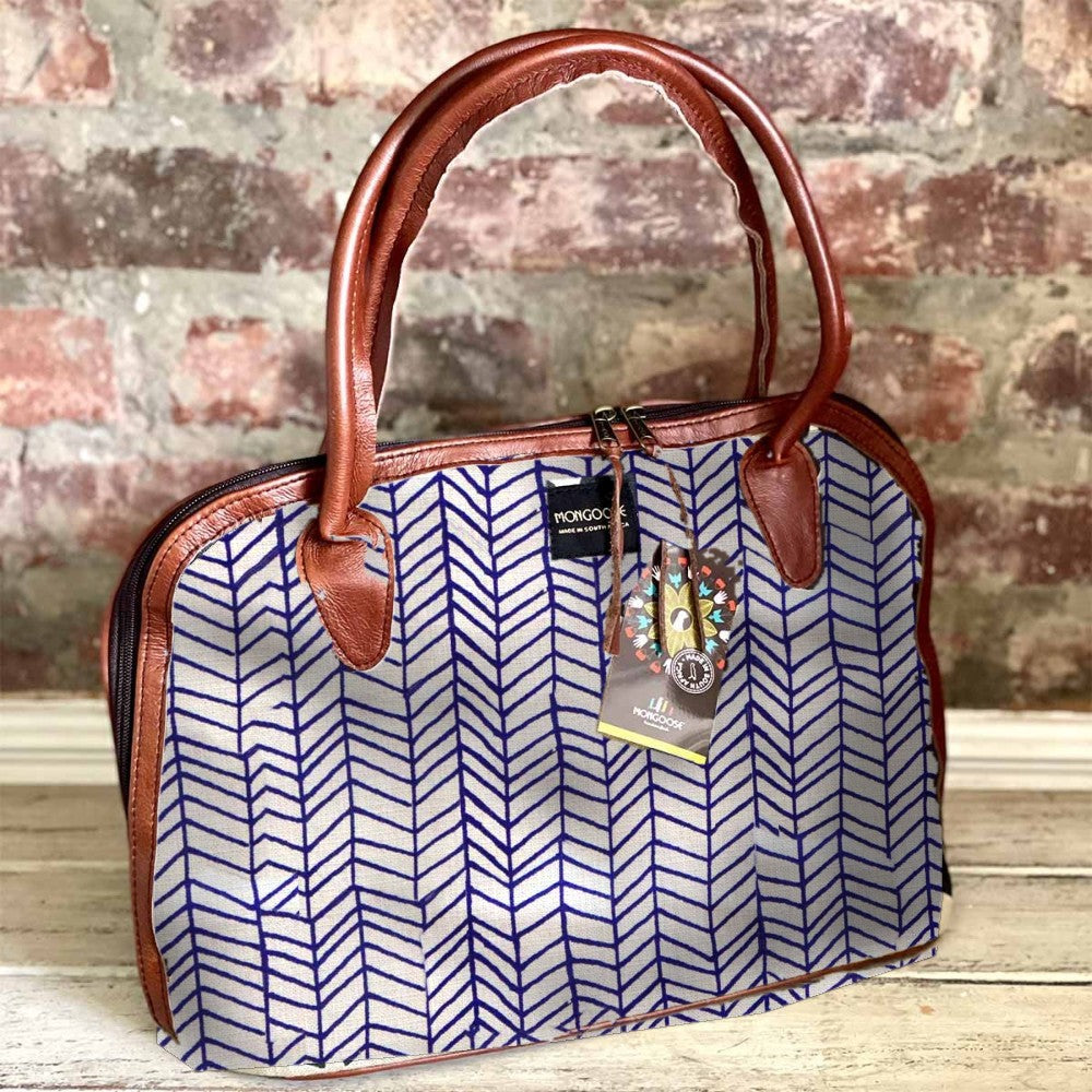 Mongoose Luca Bag in Fishbone Indigo-Natural