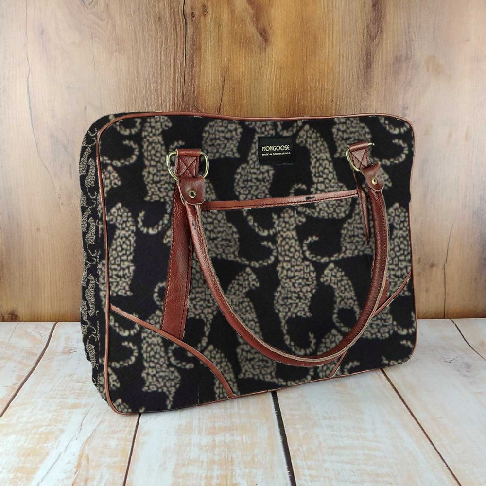 Mongoose Large Day Bag in Leopard Natural-Black