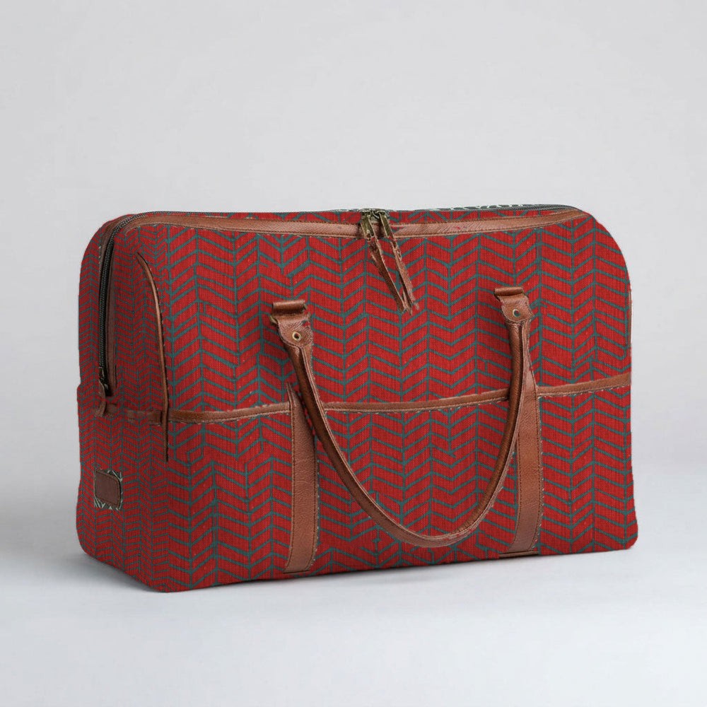 Mongoose Weekender Bag in Fishbone Blue-Brick