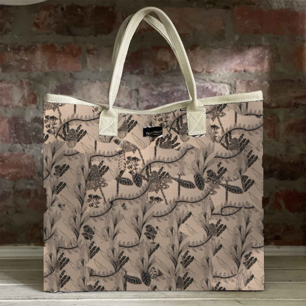 Mongoose Carry Beach Bag in Fynbos Charcoal-Natural