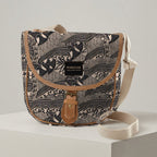 Mongoose Pom Pom Bag in Koru Charcoal-Natural