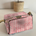 Mongoose Toiletry Bag in Fishbone Red-Natural