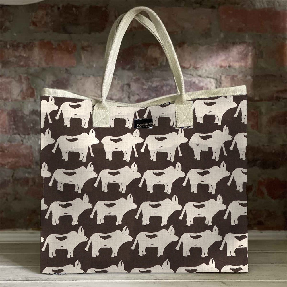 Mongoose Carry Beach Bag in Nguni Cream-Charcoal