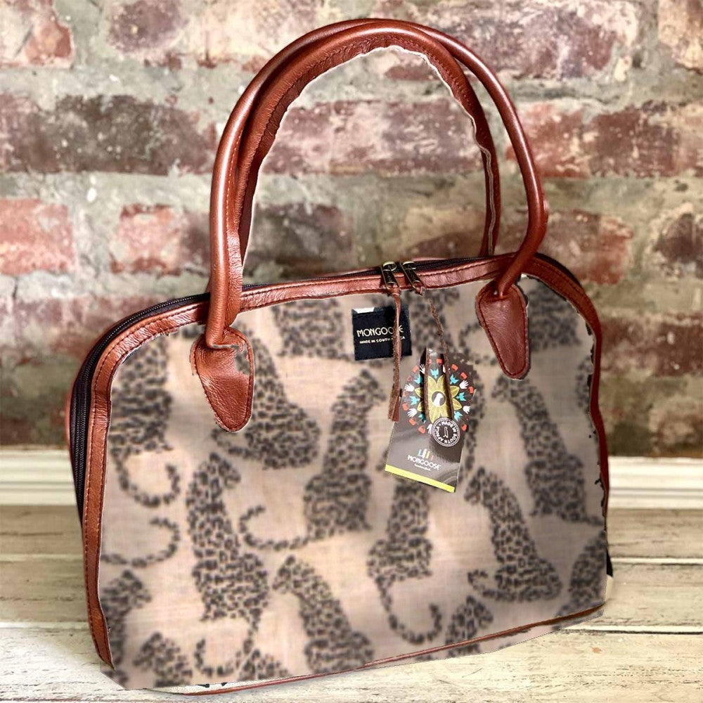 Mongoose Luca Bag in Leopard Charcoal-Natural