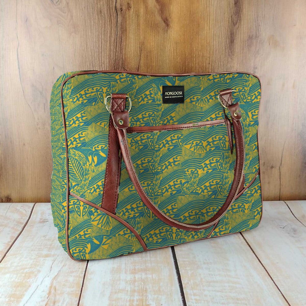 Mongoose Large Day Bag in Koru Teal-Mustard