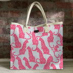 Mongoose Carry Beach Bag in Leopard Coral-Mint