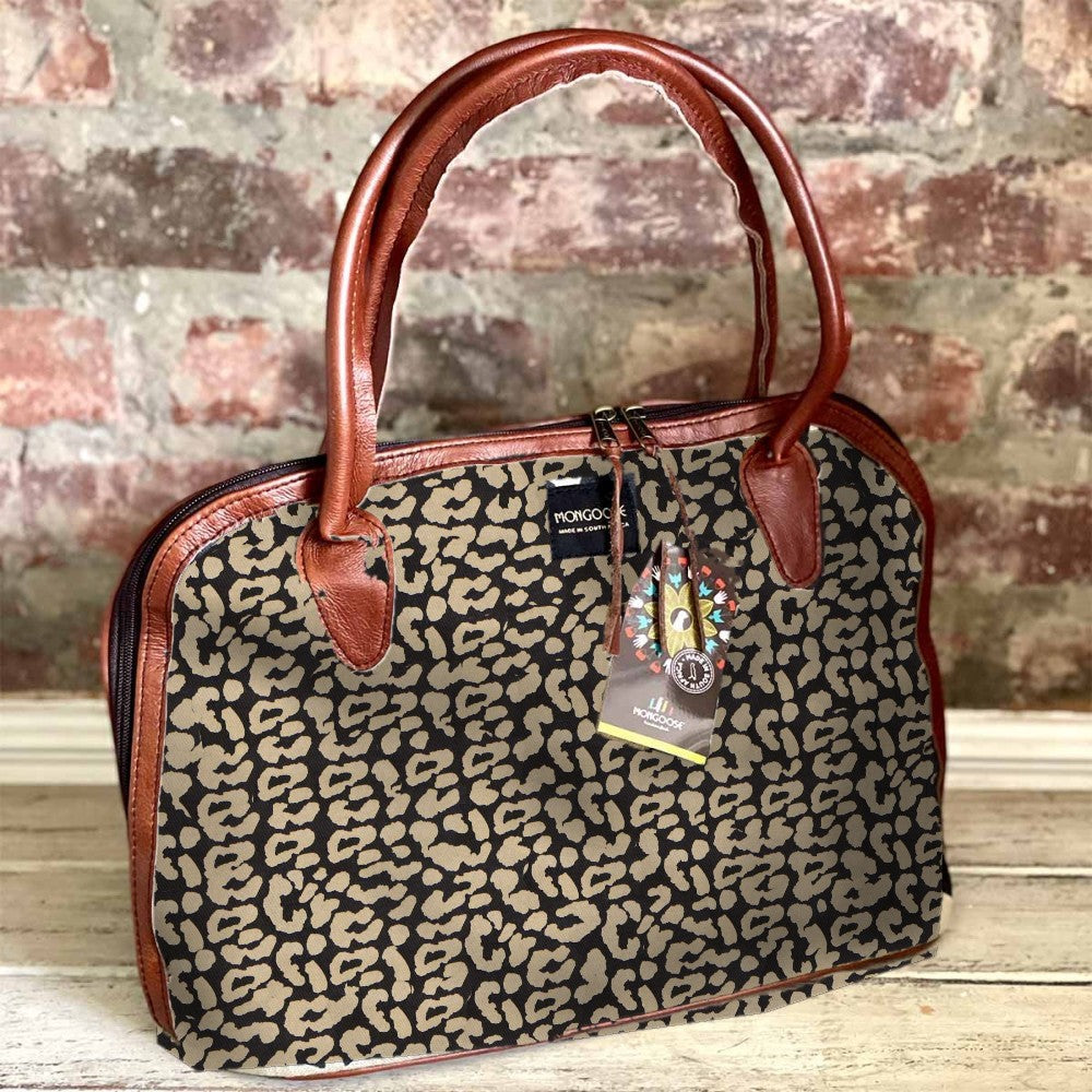 Mongoose Luca Bag in Leopard Spots Natural-Black