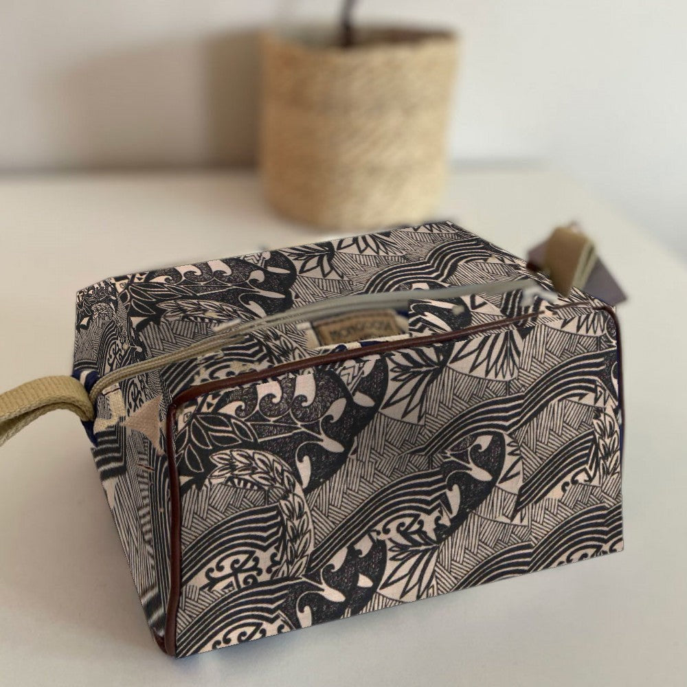Mongoose Toiletry Bag in Koru Charcoal-Natural