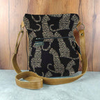 Mongoose Pouch Bag in Leopard Natural-Black