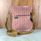 Mongoose Pouch Bag in Fishbone Red-Natural