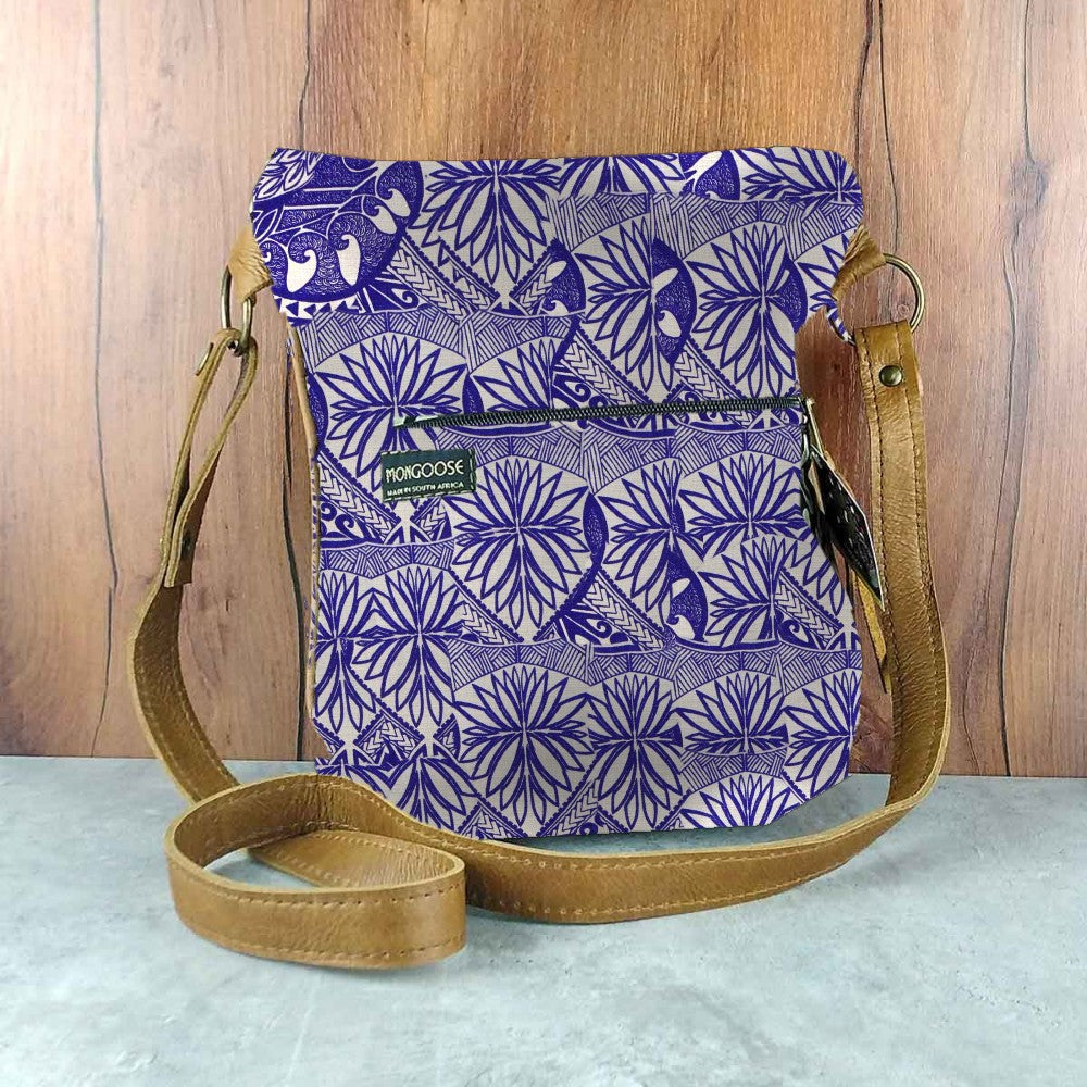 Mongoose Pouch Bag in Koru Indigo-Natural