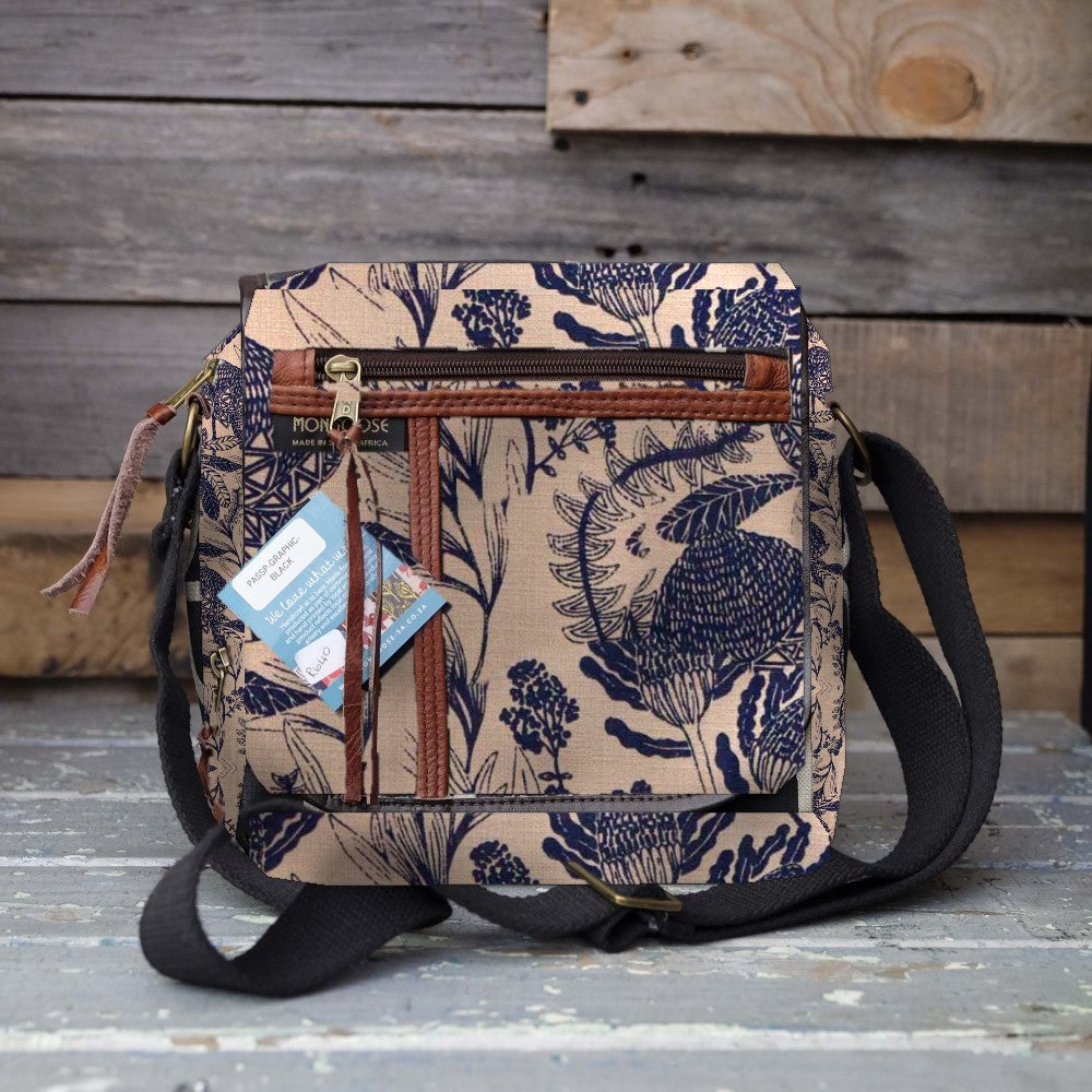 Mongoose Passport Cross Body Bag in Fynbos Delft-Natural