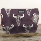 Mongoose Makeup Bag in Skull Cream-Charcoal