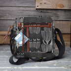 Mongoose Passport Cross Body Bag in Pincushion Cream-Charcoal