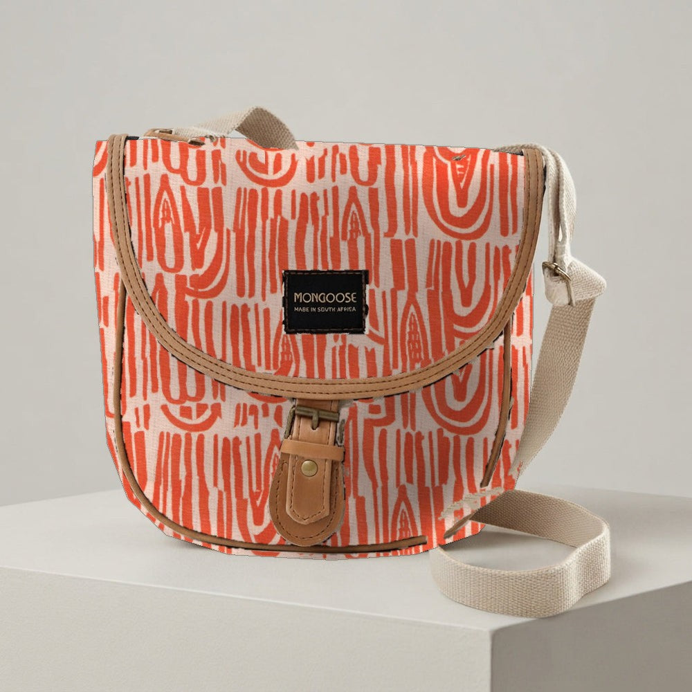 Mongoose Pom Pom Bag in Seeds Terracotta-Natural