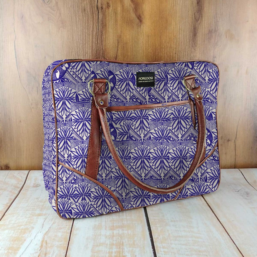 Mongoose Large Day Bag in Koru Indigo-Natural