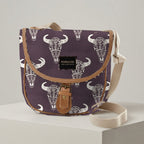 Mongoose Pom Pom Bag in Skull Cream-Charcoal
