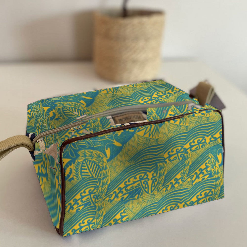 Mongoose Toiletry Bag in Koru Teal-Mustard