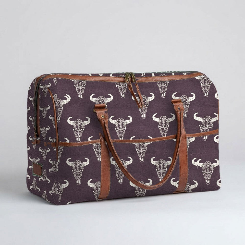 Mongoose Weekender Bag in Skull Cream-Charcoal