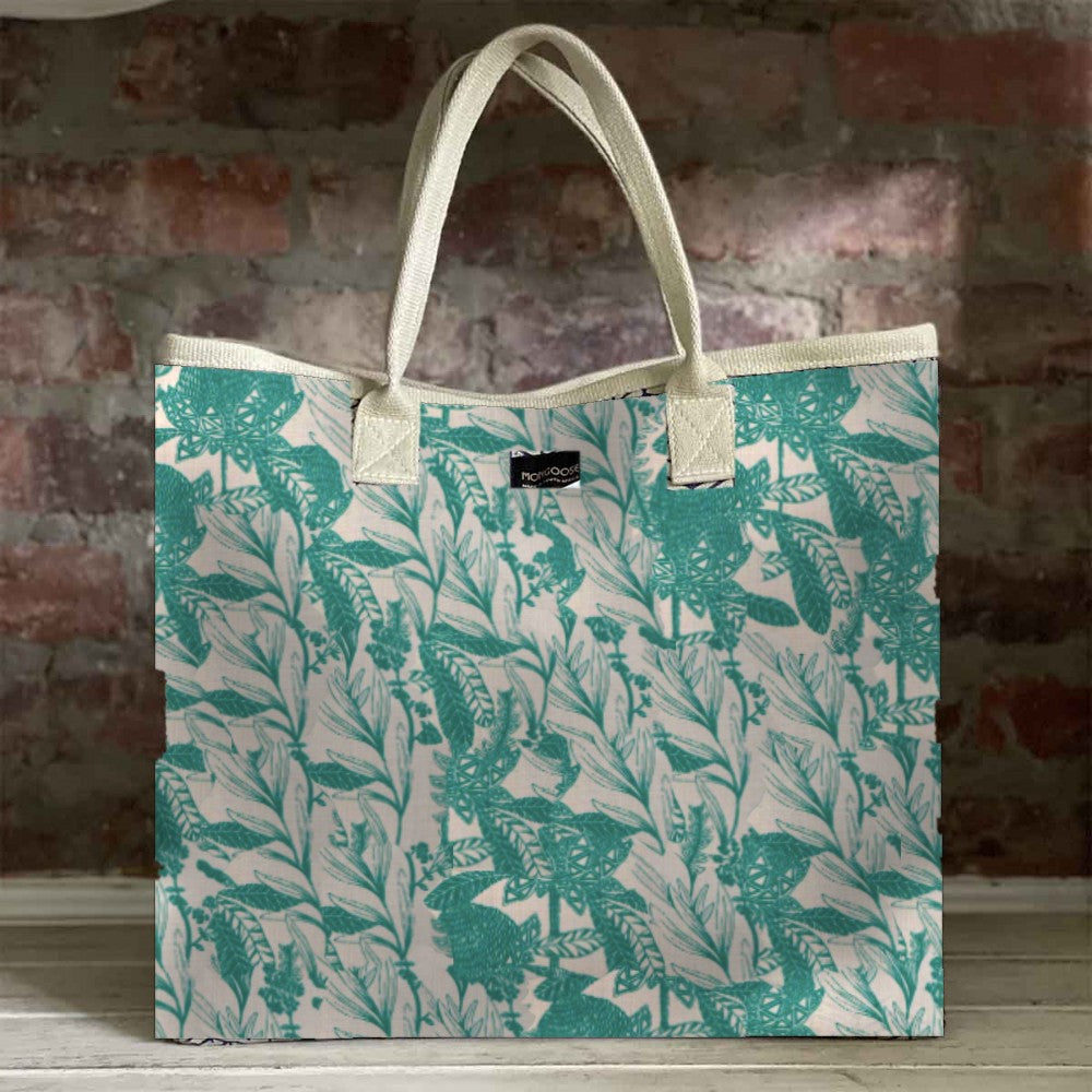 Mongoose Carry Beach Bag in Fynbos Teal-Natural