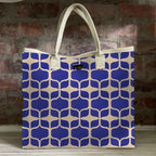 Mongoose Carry Beach Bag in Graphic Indigo-Natural