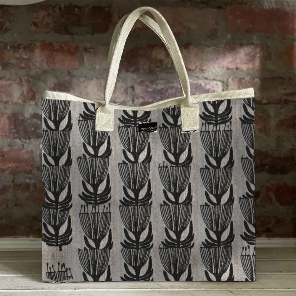 Mongoose Carry Beach Bag in Pincushion Charcoal-Natural