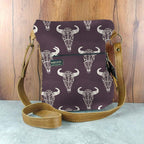 Mongoose Pouch Bag in Skull Cream-Charcoal
