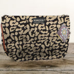 Mongoose Makeup Bag in Leopard Spots Natural-Black