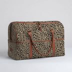 Mongoose Weekender Bag in Leopard Spots Natural-Black