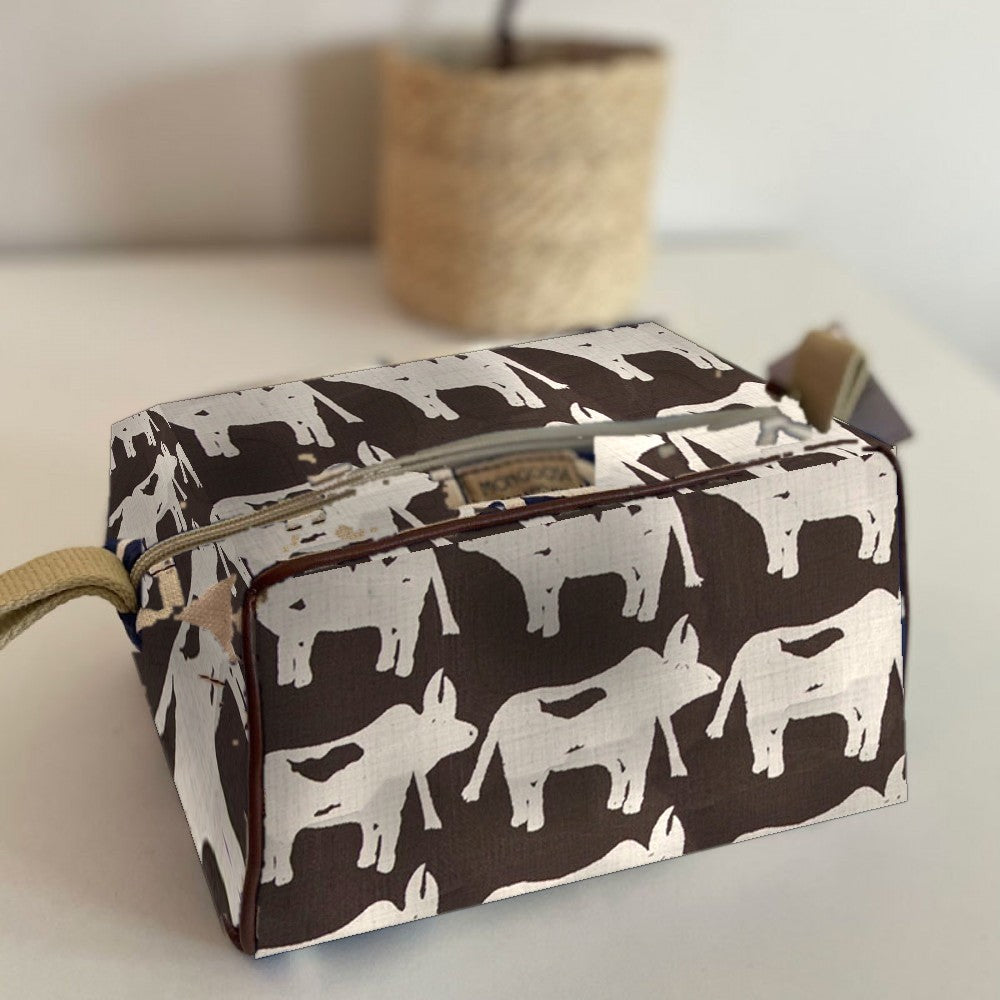 Mongoose Toiletry Bag in Nguni Cream-Charcoal