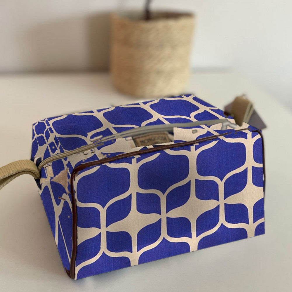 Mongoose Toiletry Bag in Graphic Indigo-Natural