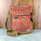 Mongoose Pouch Bag in Seeds Terracotta-Natural