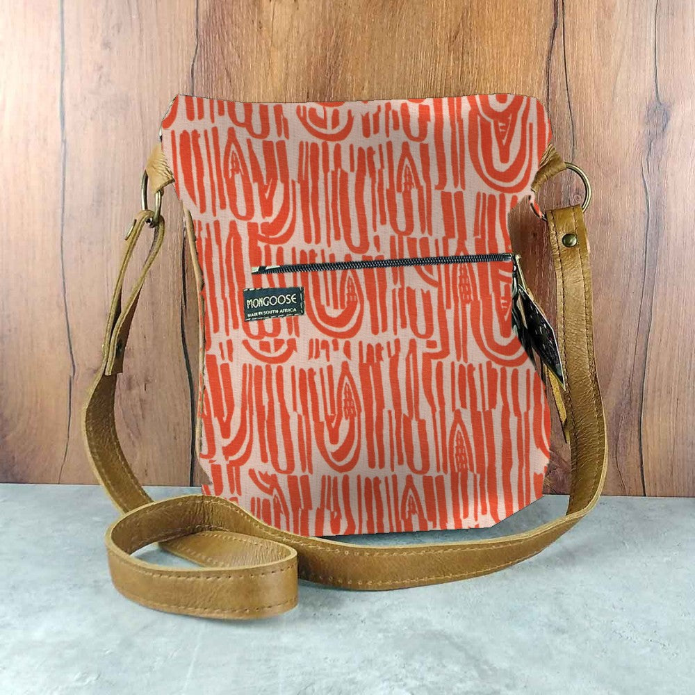 Mongoose Pouch Bag in Seeds Terracotta-Natural