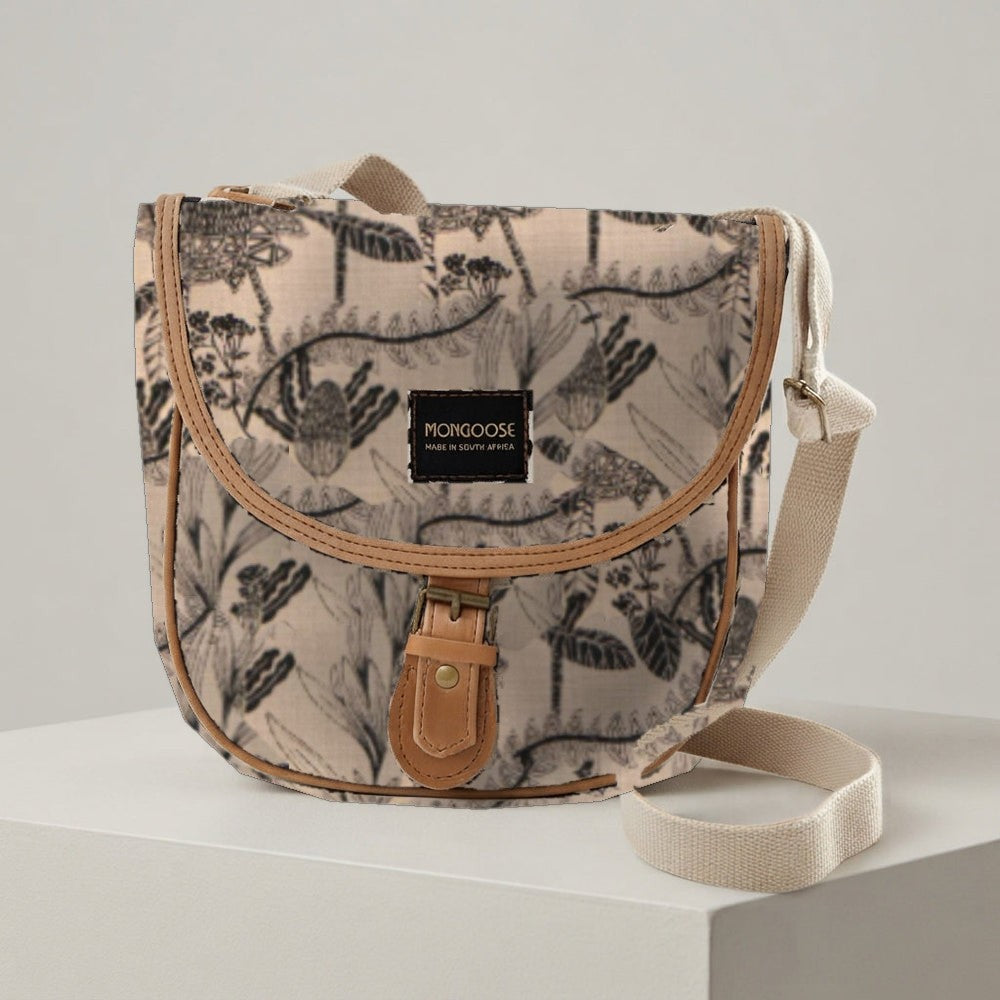 Mongoose Pom Pom Bag in Fynbos Charcoal-Natural