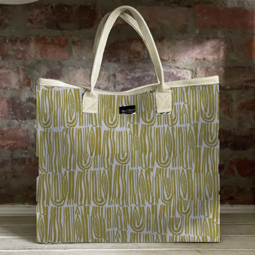 Mongoose Carry Beach Bag in Seeds Lemon-Natural