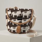 Mongoose Pom Pom Bag in Nguni Cream-Charcoal
