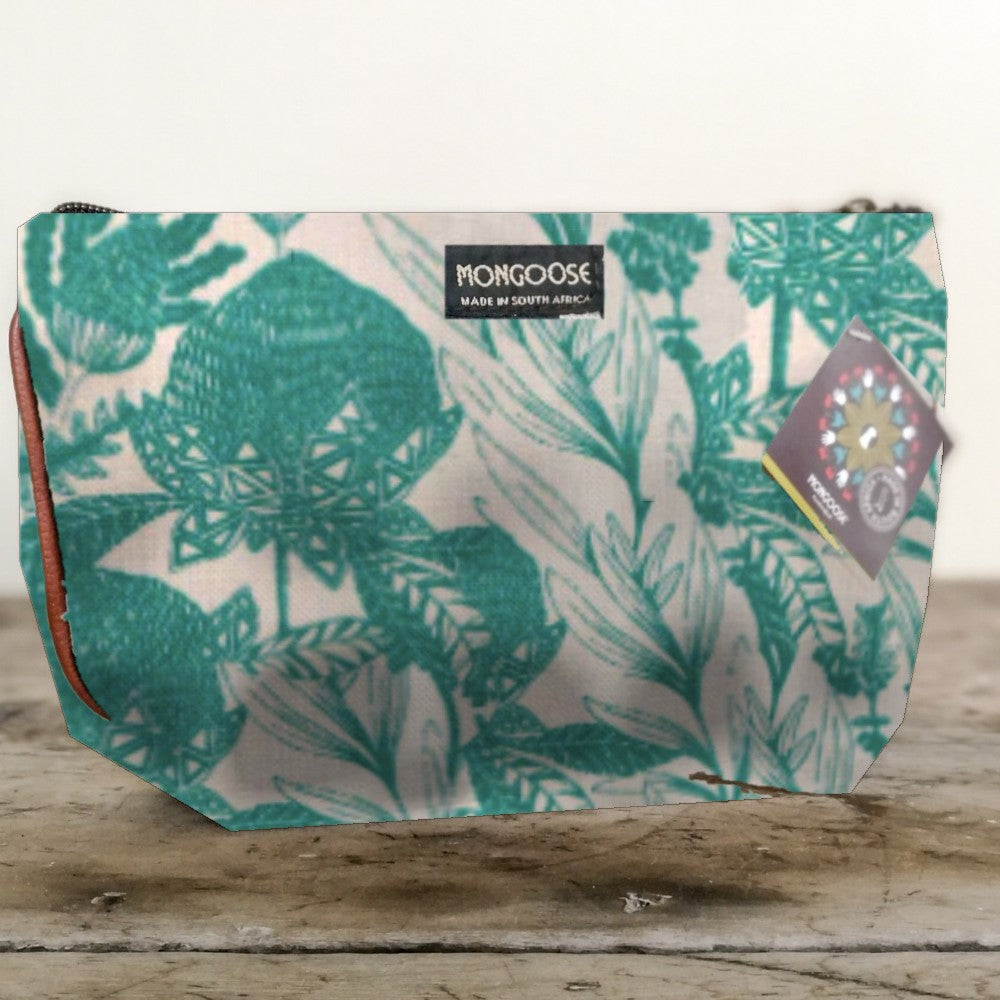Mongoose Makeup Bag in Fynbos Teal-Natural