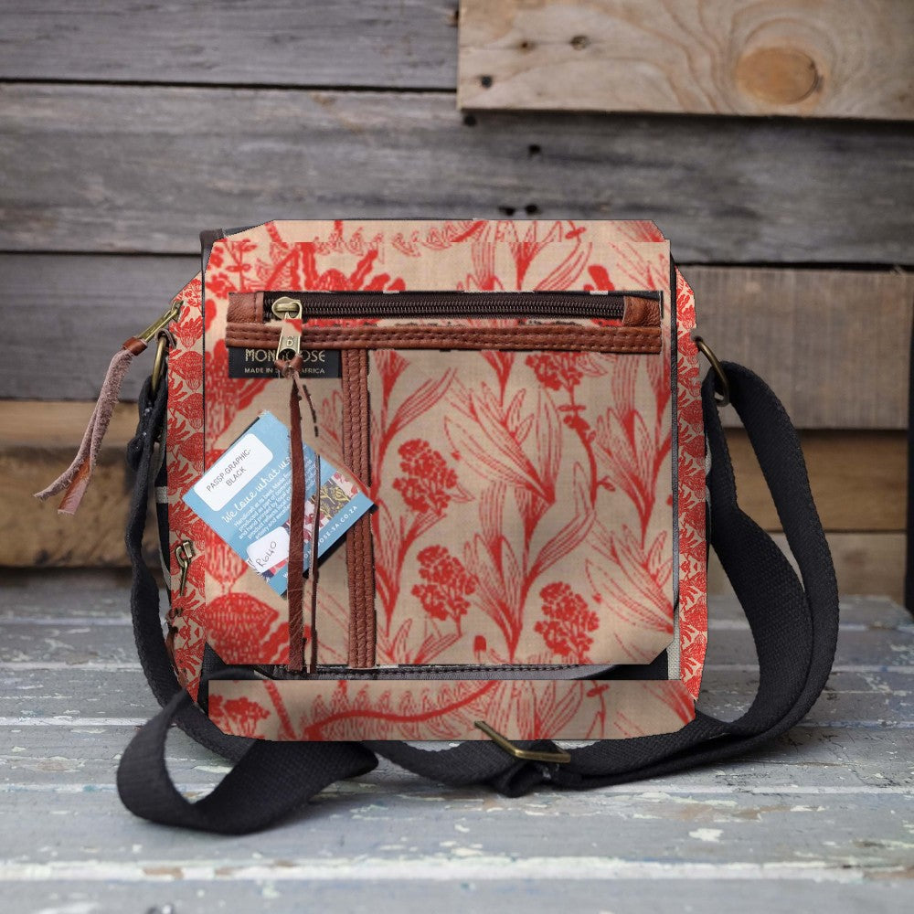 Mongoose Passport Cross Body Bag in Fynbos Red-Natural