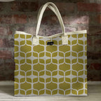 Mongoose Carry Beach Bag in Graphic Lemon-Natural