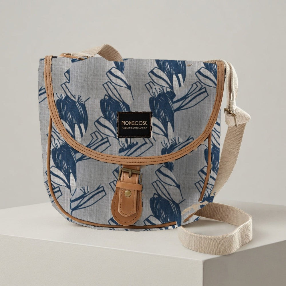 Mongoose Pom Pom Bag in SugarBush Teal-Natural