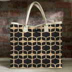 Mongoose Carry Beach Bag in Graphic Charcoal-Natural