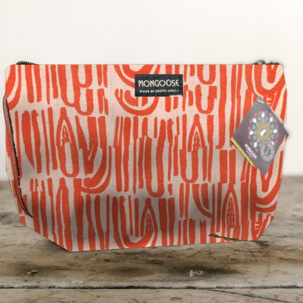 Mongoose Makeup Bag in Seeds Terracotta-Natural