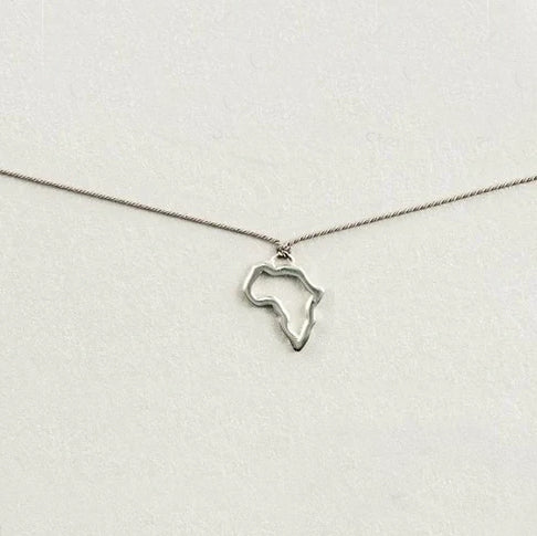 Africa Silhouette – Grey Silk Necklace