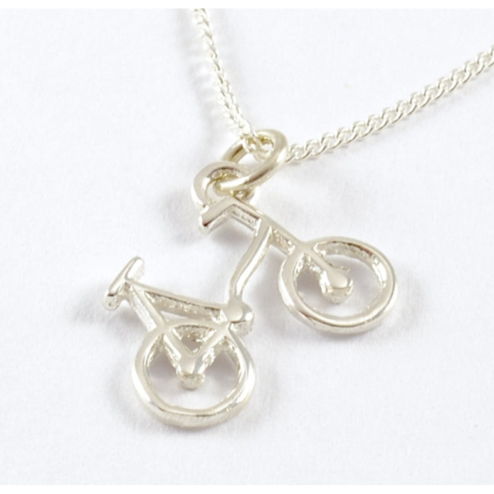 Dainty Bicycle – Sterling Silver Necklace