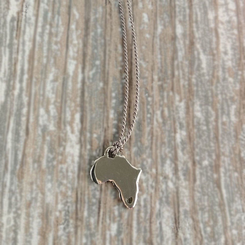 Dainty Africa – LOVE SA – Grey Silk Necklace – view 3