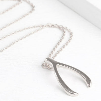 Dainty Wishbone – Sterling Silver Necklace